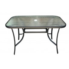 Τραπέζι Μεταλλικό Μαύρο Με Τζάμι 120x70εκ EPAM TAB-12070BL