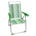 Καρέκλα Παραλίας Αλουμινίου Με Πράσινη Ρίγα 60x60x95υψ EPAM 03.CH-104-G