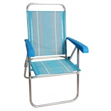 Καρέκλα Παραλίας Αλουμινίου Με Θαλασσί Ρίγα 60x60x95υψ EPAM 03.CH-104-LB