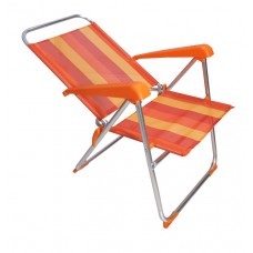 Καρέκλα Παραλίας Αλουμινίου Με Πορτοκαλί Ρίγα 60x60x95υψ EPAM 03.CH-104-O