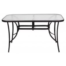 Τραπέζι Μεταλλικό Μαύρο Με Τζάμι 150x90x72εκ EPAM TAB-15090BL