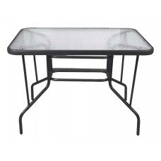 Τραπέζι Μεταλλικό Μαύρο Με Τζάμι 65x100εκ EPAM TAB-10065BL 