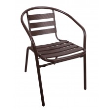 Καρέκλα Αλουμίνιο-Μέταλλο Σε Καφέ Χρώμα EPAM CH-017BR 54x57x73υψ
