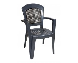 Καρέκλα Πλαστική Αφροδίτη Με Πλάτη Σε Στυλ Ψάθας OEM 0137 90x59x51 - 48x46 Κάθισμα - Γκρι 