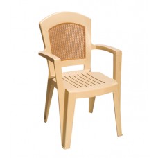 Πλαστική Καρέκλα Αφροδίτη με Πλάτη σε στυλ Ψάθας Μπεζ OEM 0137 90x59x51 - 48x46 Καθίσμα 