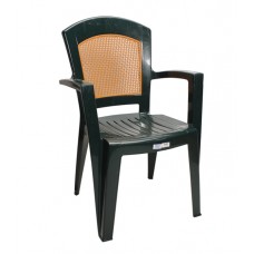Πλαστική Καρέκλα Αφροδίτη με Πλάτη σε στυλ Ψάθας Πράσινη OEM 0137 90x59x51 - 48x46 Καθίσμα 