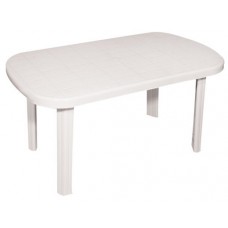 Πλαστικό Τραπέζι Οβάλ Με Ίσια Πόδια OEM  0125 90x150εκ - Λευκό