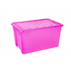 Κουτί Αποθήκευσης Πλαστικό Ροζ Nak Box 67lt Homeplast 60x40x31υψ Α00299