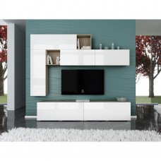 Σύνθετο Sonoma Σκούρο-Λευκό High Gloss Sigma Liberta 240x40x210υψ 05-0257