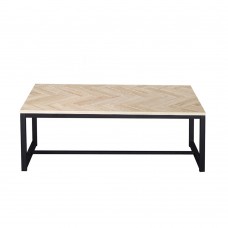 Τραπέζι Σαλονιού Sonoma Pattern Μαύρο Σκελετό Fishbone Liberta 110x59x39υψ 04-0351