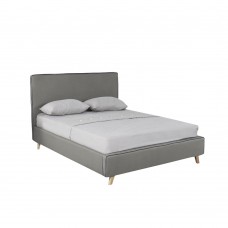Κρεβάτι Διπλό Επενδεδυμένο Για Στρώμα 150x200εκ Bordo Γκρι Σκούρο Liberta 214x159x108υψ 09-0960
