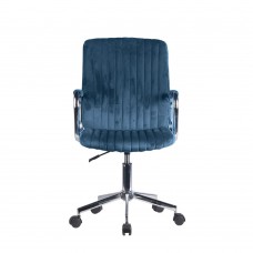 Καρέκλα Γραφείου - Πολυθρόνα Water Blue Βελούδο Glam Liberta 52x64x93/103υψ 25-0477