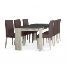 Τραπέζι Ξύλινο Sonoma Σκούρο - Cement Επιφάνεια Intro 170x90x76υψ Liberta 02-0220