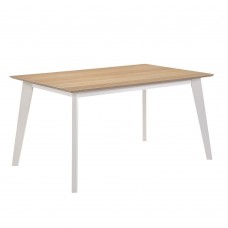 Τραπέζι Ξύλινο Φυσικό Χρώμα Λευκά Πόδια Tree 150x90x75υψ Liberta 02-0346