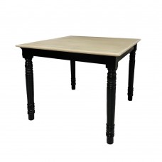 Τραπέζι Ξύλινο Τετράγωνο Φυσικό Χρώμα Μαύρα Πόδια Trattoria 80x80x77υψ Liberta 02-0355