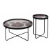 Τραπέζι Σαλονιού Πολύχρωμο Με Σχέδιο - Μαύρο Σκελετό Pink Liberta Φ75x37,5υψ 04-0426