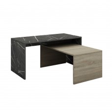 Τραπέζι Σαλονιού Sonoma Σκούρο - Πέτρα Petra Duo Liberta 90/80x45x45/34υψ 04-0460