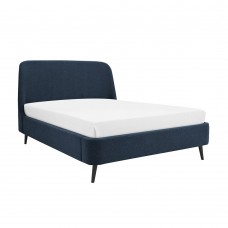 Κρεβάτι Επενδεδυμένο Υπέρδιπλο Για Στρώμα 160x200εκ Μπλε Curvo Liberta 231x169x94υψ 09-1072