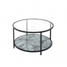 Τραπέζι Σαλονιού Γυάλινο Με Σχέδιο Moon Liberta Φ80x42υψ 04-0488