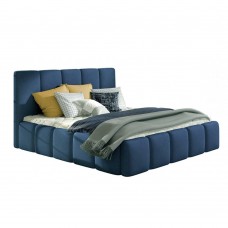 Κρεβάτι Υπέρδιπλο Επενδεδυμένο Μπλε Bagutta Liberta Για Στρώμα 160x200εκ 221x172x108υψ 09-1123