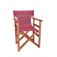 Πολυθρόνα - Καρέκλα Σκηνοθέτη Φουρνιστή Οξιά Πτυσσόμενη Κερασί Χρώμα Μπορντώ Διάτρητο Pvc 57x52x86υψ Κατ' Εξοχήν 77012