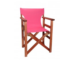 Πολυθρόνα - Καρέκλα Σκηνοθέτη Φουρνιστή Οξιά Πτυσσόμενη Κερασί Χρώμα Φούξια Καραβόπανο 57x52x86υψ Κατ' Εξοχήν 77011