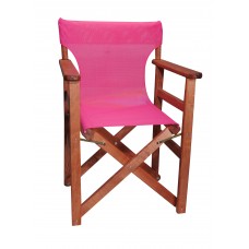 Πολυθρόνα - Καρέκλα Σκηνοθέτη Φουρνιστή Οξιά Πτυσσόμενη Κερασί Χρώμα Φούξια Διάτρητο Pvc 57x52x86υψ Κατ' Εξοχήν 77012