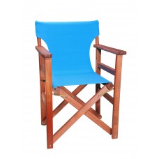 Πολυθρόνα - Καρέκλα Σκηνοθέτη Φουρνιστή Οξιά Πτυσσόμενη Κερασί Χρώμα Γαλάζιο Καραβόπανο 57x52x86υψ Κατ' Εξοχήν 77011