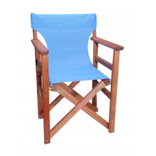 Πολυθρόνα - Καρέκλα Σκηνοθέτη Φουρνιστή Οξιά Πτυσσόμενη Κερασί Χρώμα Γαλάζιο Διάτρητο Pvc 57x52x86υψ Κατ' Εξοχήν 77012