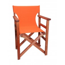 Πολυθρόνα - Καρέκλα Σκηνοθέτη Φουρνιστή Οξιά Πτυσσόμενη Κερασί Χρώμα Πορτοκαλί Καραβόπανο 57x52x86υψ Κατ' Εξοχήν 77011
