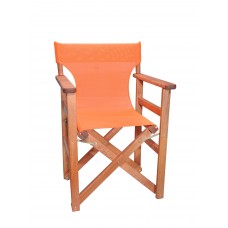 Πολυθρόνα - Καρέκλα Σκηνοθέτη Φουρνιστή Οξιά Πτυσσόμενη Κερασί Χρώμα Πορτοκαλί Διάτρητο Pvc 57x52x86υψ Κατ' Εξοχήν 77012