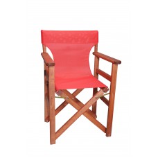 Πολυθρόνα - Καρέκλα Σκηνοθέτη Φουρνιστή Οξιά Πτυσσόμενη Κερασί Χρώμα Κόκκινο Διάτρητο Pvc 57x52x86υψ Κατ' Εξοχήν 77012