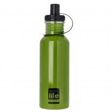 Μπουκάλι Ανοξείδωτο Με Πώμα 600ml Πράσινο Ecolife Φ7,5x25υψ 33-BO-1004