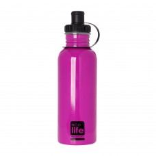 Μπουκάλι Ανοξείδωτο Με Πώμα 600ml Ροζ Ecolife Φ7,5x25υψ 33-BO-1009