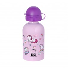 Μπουκάλι Παιδικό Ανοξείδωτο 400ml Unicorn Ecolife Φ7x17υψ 33-BO-2000