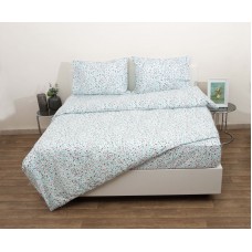 Σετ Σεντόνια Μονά Τυπωτά Polycotton 160x260εκ 819 Μέντα Basic Collection Viopros