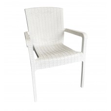 Καρέκλα Πλαστική Δίας Rattan Λευκή Ελληνικής Κατασκευής 58x54x86υψ