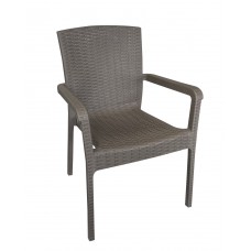 Καρέκλα Πλαστική Δίας Rattan Καφέ Ελληνικής Κατασκευής 58x54x86υψ