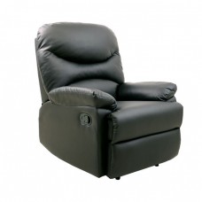 Πολυθρόνα Relax Σαλονιού - Καθιστικού Pu Μαύρο.LUISA Woodwell 88x90x99υψ 22722 Ε9780,4P