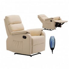 Πολυθρόνα Relax, Σαλονιού - Καθιστικού, PU Μπεζ.COMFORT Massage Woodwell 74x90x98υψ 19056 Ε9733,1