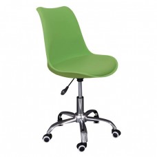 Καρέκλα Γραφείου Χρώμιο PP Πράσινο, Μονταρισμένη Ταπετσαρία Pu Πράσινο MARTIN Woodwell 51x55x81/91υψ 22179 ΕΟ201,6W