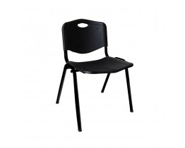 Καρέκλα Στοιβαζόμενη Μέταλλο Βαφή Μαύρο, PP Μαύρο STUDY Woodwell 53x55x77υψ 22047 ΕΟ549,2