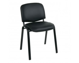 Καρέκλα Στοιβαζόμενη Γραφείου, Επισκέπτη Μέταλλο Βαφή Μαύρο, PVC Μαύρο SIGMA Woodwell 56x62x77υψ - Σωλ.35x16/1mm 23188 ΕΟ550,17W