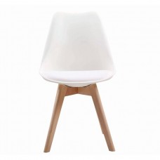Καρέκλα Ξύλο, PP Άσπρο Μονταρισμένη Ταπετσαρία MARTIN Woodwell 49x57x82υψ 20851ΕΜ136,14