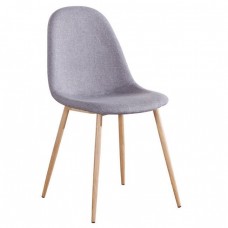 Καρέκλα Μέταλλο Βαφή Φυσικό, Ύφασμα Γκρι CELINA Woodwell 45x54x85υψ 17603ΕΜ907,1
