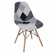 Καρέκλα Ξύλο - PP Ύφασμα Patchwork Black & White ART Wood Woodwell 47x52x84υψ 17933ΕΜ123,81