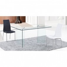 Glasser Τραπέζι - Γραφείο Διάφανο Γυαλί 12mm Woodwell 150x90x75υψ 14934 ΕΜ727