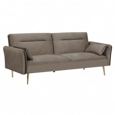 FLICK Καναπές - Κρεβάτι Σαλονιού - Καθιστικού, 3Θέσιος Ύφασμα Velure Καφέ Sofa:211x87x81- Bed:211x111x40 Woodwell 24529 Ε9445,1 