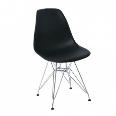 ART Καρέκλα Tραπεζαρίας Κουζίνας Μέταλλο Χρώμιο - PP Μαύρο 46x55x82υψ Woodwell 18328 ΕΜ124,22P 