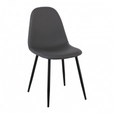 CELINA Καρέκλα Μέταλλο Βαφή Μαύρο, Pvc Γκρι 45x54x85υψ Woodwell 21857 ΕΜ907,1ΜP 